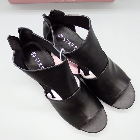 SERRA Women's Size 10 Black Open Toe Bootie Test Worn With Imperfections Damage - Picture 9 of 16